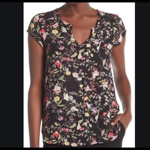 Pleione Black Floral Blouse